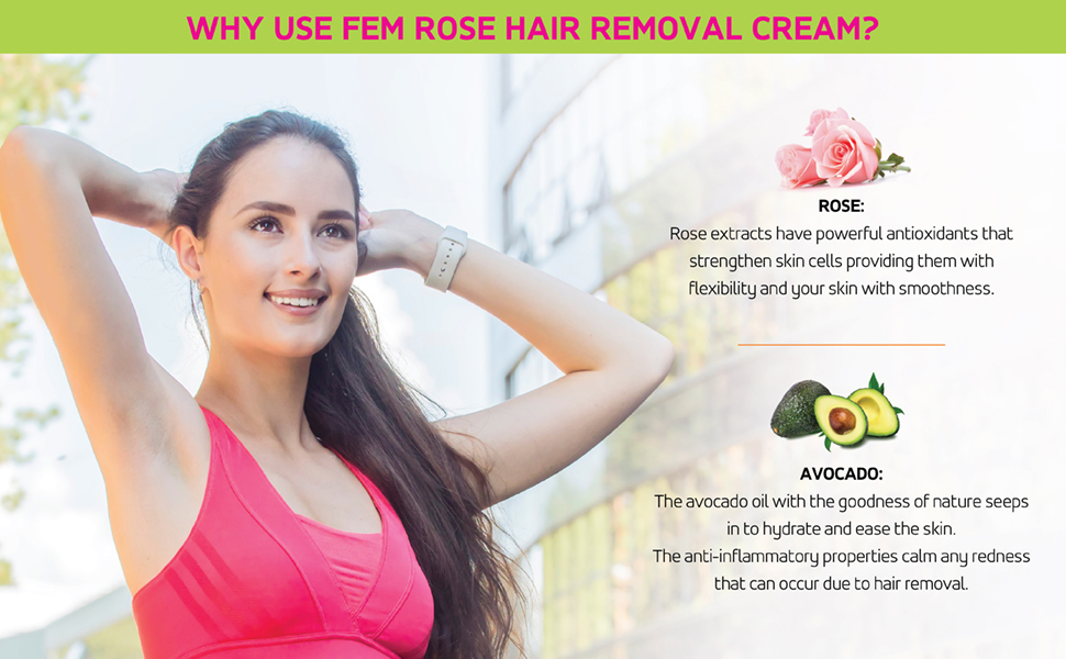 Dabur Fem Hair Removal Cream for Normal & Dry Skin 120g Rose (Pack of 6)